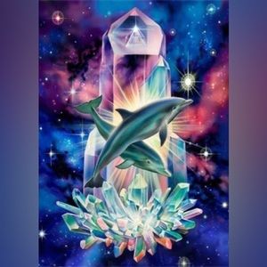 Crystal Dolphins DIY 5D Full Round Drill Diamond Painting